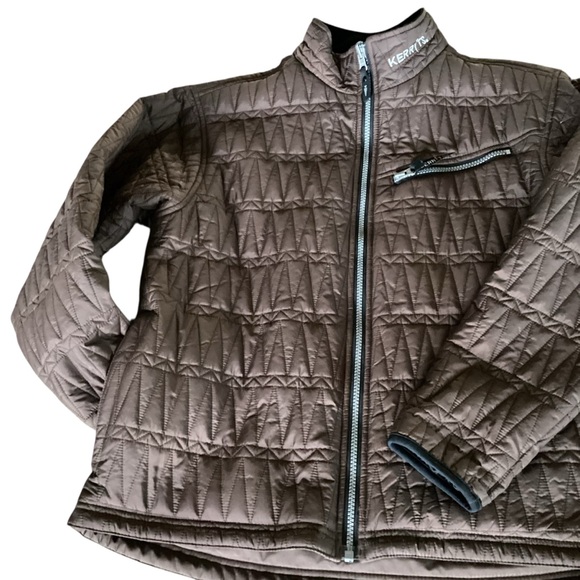 Kerrits Equestrian Brown Quilted Riding Jacket Zip Up Women's Size Large - Picture 10 of 16